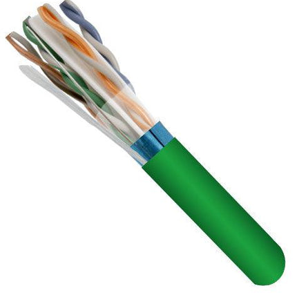 CAT6 Shielded 550Mhz Ethernet Cable Plenum Rated - Green - LowVoltageCables