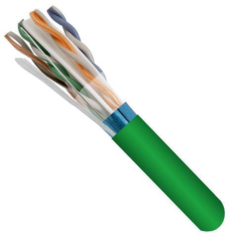 CAT6 Shielded 550Mhz Ethernet Cable Plenum Rated - Green - LowVoltageCables