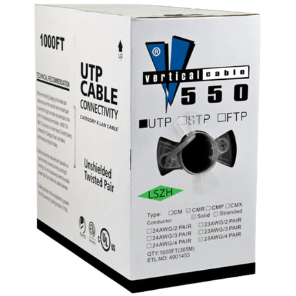 CAT6 550Mhz Ethernet Cable Low Smoke Zero Halogen - Gray LSZH - LowVoltageCables