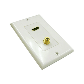1 HDMI and 1 F81 Wall Plate - White - LowVoltageCables