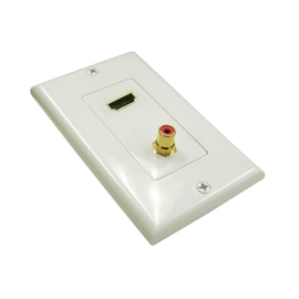 1 HDMI and 1 RCA Wall Plate - White - LowVoltageCables