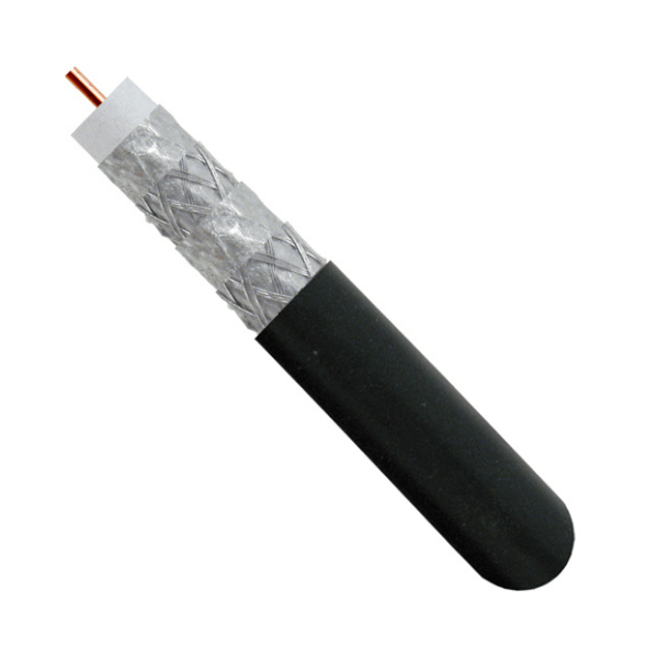 RG6 Quad Shield Coaxial - 1000ft Black - LowVoltageCables