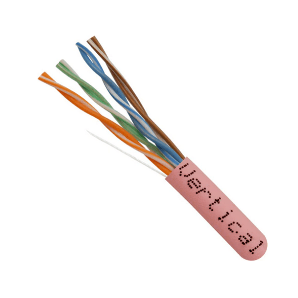 CAT5E 350Mhz Ethernet Cable Plenum Rated - Pink - LowVoltageCables