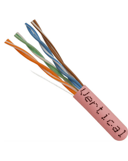 CAT5E 350Mhz Ethernet Cable Plenum Rated - Pink - LowVoltageCables