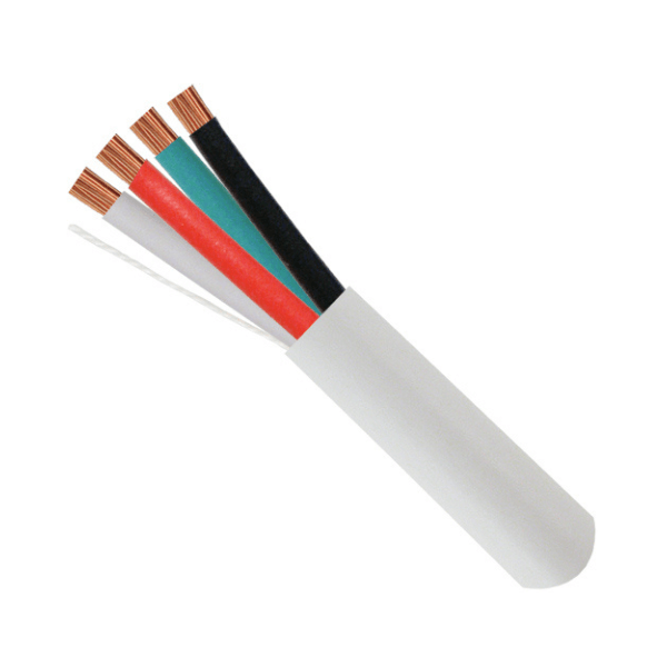 12AWG 4 Conductor Audio Cable - CMR Rated - 500ft. - White - LowVoltageCables
