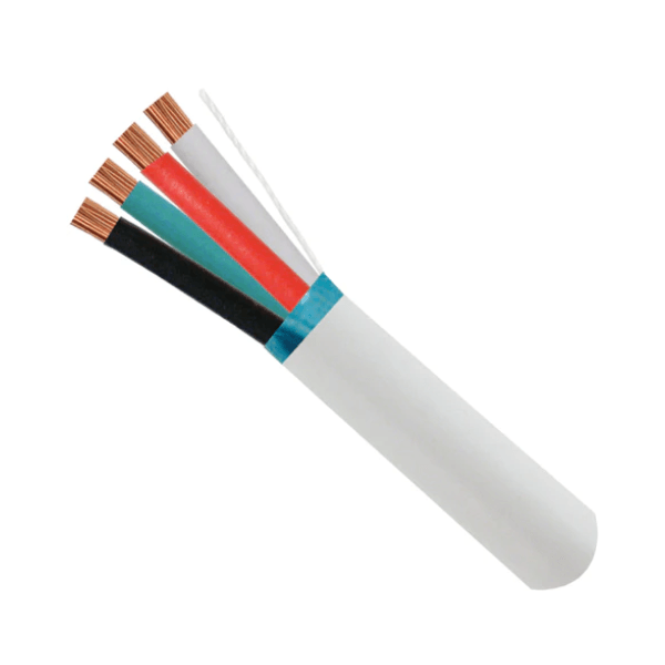 16AWG 4 Conductor Shielded Audio Cable - CMR Rated - 500ft. - White - LowVoltageCables