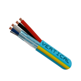 Control Cable - 22/2(Shielded) + 18/2 Power - Teal with Yellow Stripe - 1000ft - LowVoltageCables