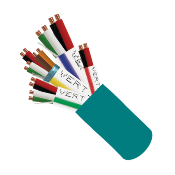 access control cable 22awg/3pair shielded + 18awg/4conductor + 22awg/4conductor + 22awg/2conductor - green - 500ft