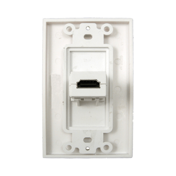 1 HDMI Wall Plate  - White - LowVoltageCables