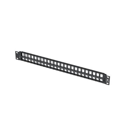 48 Port Blank Rack Mount Panel - 1U - Black - LowVoltageCables