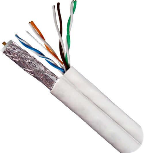 Bundled Cable - x1 RG6U (CCS) Quad Shield x1 CAT5E UTP Solid - PVC Jacket - 500ft. White - LowVoltageCables