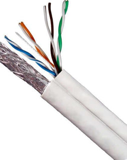 Bundled Cable - x1 RG6U (CCS) Quad Shield x1 CAT5E UTP Solid - PVC Jacket - 500ft. White - LowVoltageCables
