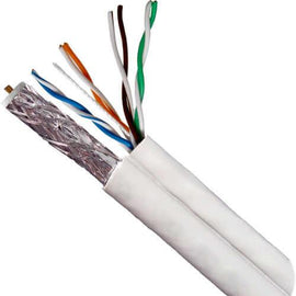 Bundled Cable - x1 RG6U (CCS) Quad Shield x1 CAT5E UTP Solid - PVC Jacket - 500ft. White - LowVoltageCables