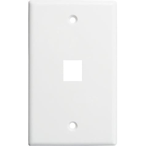 1 Port Wall Plate - White - LowVoltageCables