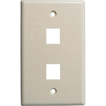 2 Port Wall Plate - Ivory - LowVoltageCables