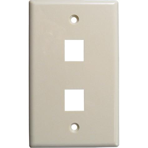 2 Port Wall Plate - Ivory - LowVoltageCables