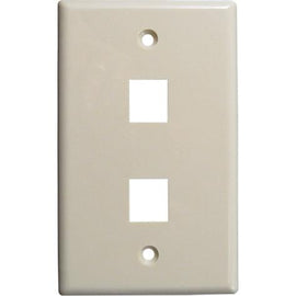 2 Port Wall Plate - Ivory - LowVoltageCables