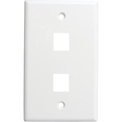 2 Port Wall Plate - White - LowVoltageCables