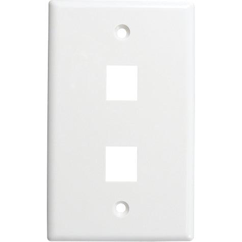 2 Port Wall Plate - White - LowVoltageCables