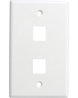2 Port Wall Plate - White - LowVoltageCables