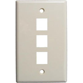 3 Port Wall Plate - Ivory - LowVoltageCables