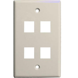 4 Port Wall Plate - Almond - LowVoltageCables