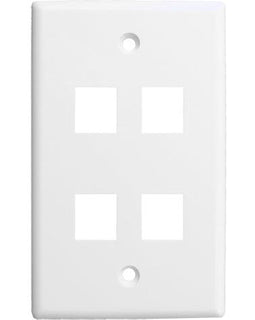 4 Port Wall Plate - White - LowVoltageCables