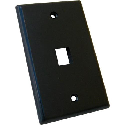 1 Port Wall Plate - Black - LowVoltageCables