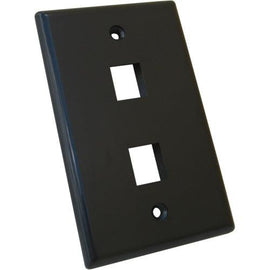 2 Port Wall Plate - Black - LowVoltageCables