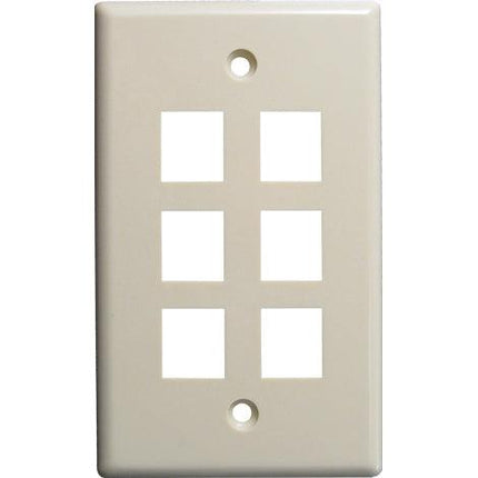 6 Port Wall Plate - Ivory - LowVoltageCables
