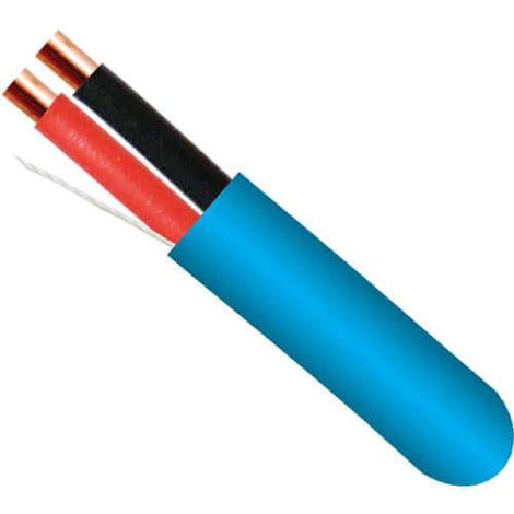 Fire Alarm Cable - 14/2 Unshielded, Solid, FPLP (Plenum) Blue - 500ft. - Low Voltage Cables