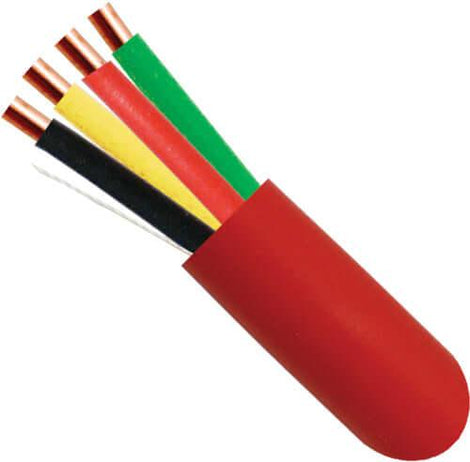 Fire Alarm Cable - 22/4 Unshielded, Solid, FPLR (Riser), Red - 500ft. Coil Pack