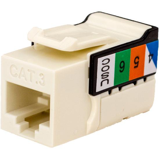 CAT3 Keystone Jack V-MAX Series - Almond - LowVoltageCables