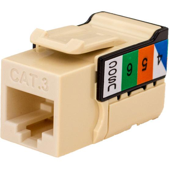 CAT3 Keystone Jack V-MAX Series - Ivory - LowVoltageCables