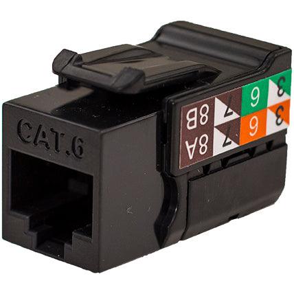 CAT6 Data Grade Keystone Jack V-Max Series - Black - LowVoltageCables