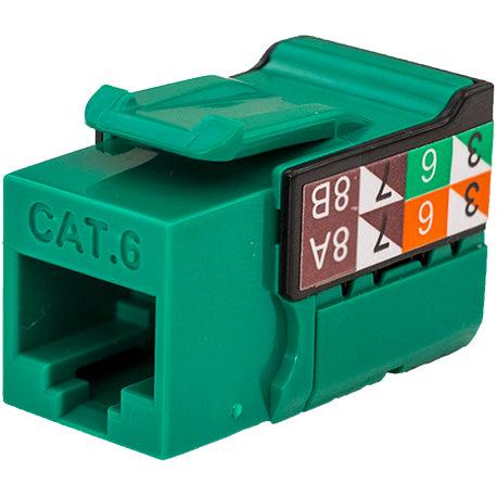 CAT6 Data Grade Keystone Jack V-Max Series - Green - LowVoltageCables