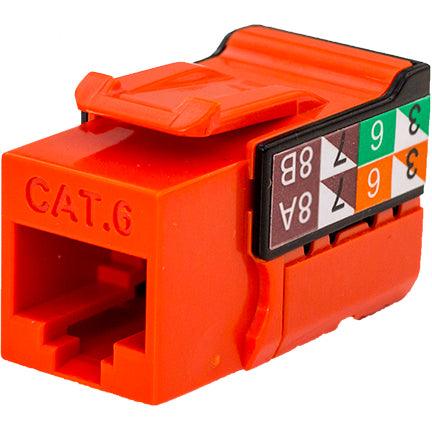 CAT6 Data Grade Keystone Jack V-Max Series - Orange - LowVoltageCables
