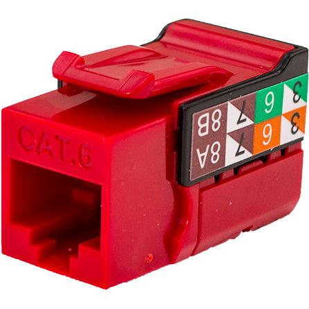 CAT6 Data Grade Keystone Jack V-Max Series - Red - LowVoltageCables