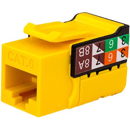 CAT6 Data Grade Keystone Jack V-Max Series - Yellow - LowVoltageCables