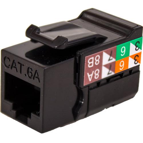 CAT6A Data Grade Keystone Jack V-Max Series - Black - LowVoltageCables