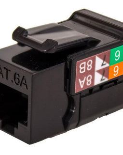 CAT6A Data Grade Keystone Jack V-Max Series - Black - LowVoltageCables