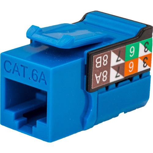 CAT6A Data Grade Keystone Jack V-Max Series - Blue - LowVoltageCables