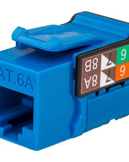 CAT6A Data Grade Keystone Jack V-Max Series - Blue - LowVoltageCables