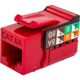 CAT6A Data Grade Keystone Jack V-Max Series - Red - LowVoltageCables