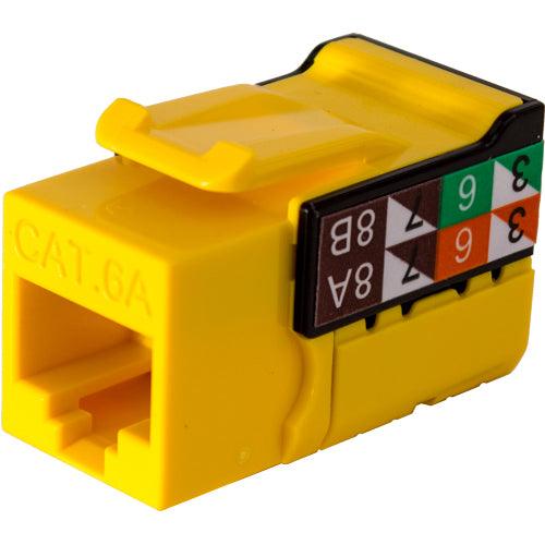 CAT6A Data Grade Keystone Jack V-Max Series - Yellow - LowVoltageCables