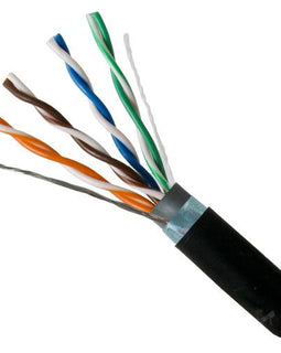 CAT5E Shielded Direct Burial Bulk Cable - 100ft increments - Black - LowVoltageCables