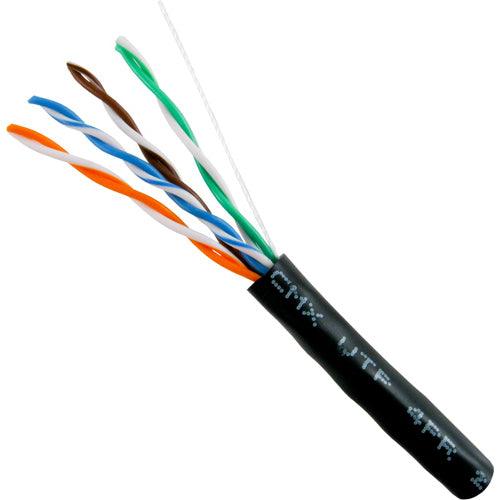CAT5E Outdoor UV Rated Bulk Cable - 2000ft Wooden Spool - Black - LowVoltageCables
